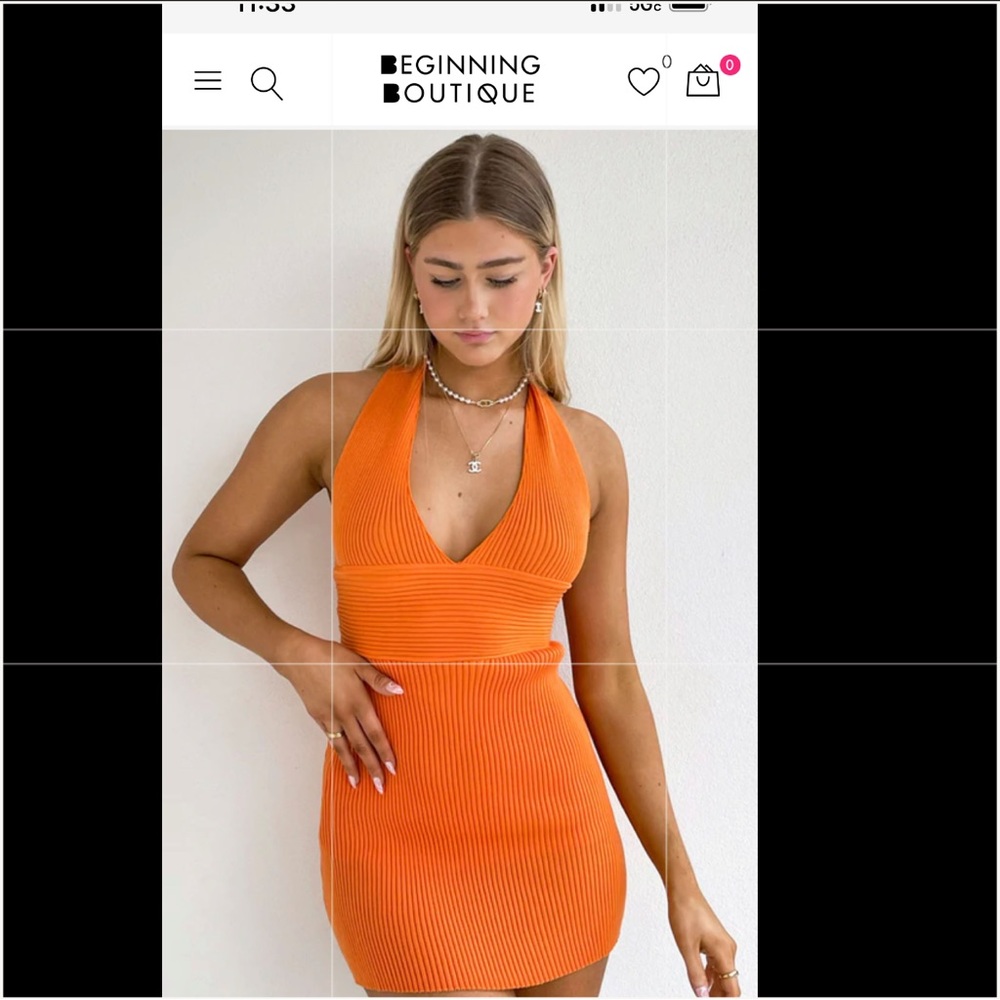 Flamingo Dress Orange - Beginning Boutique Dress